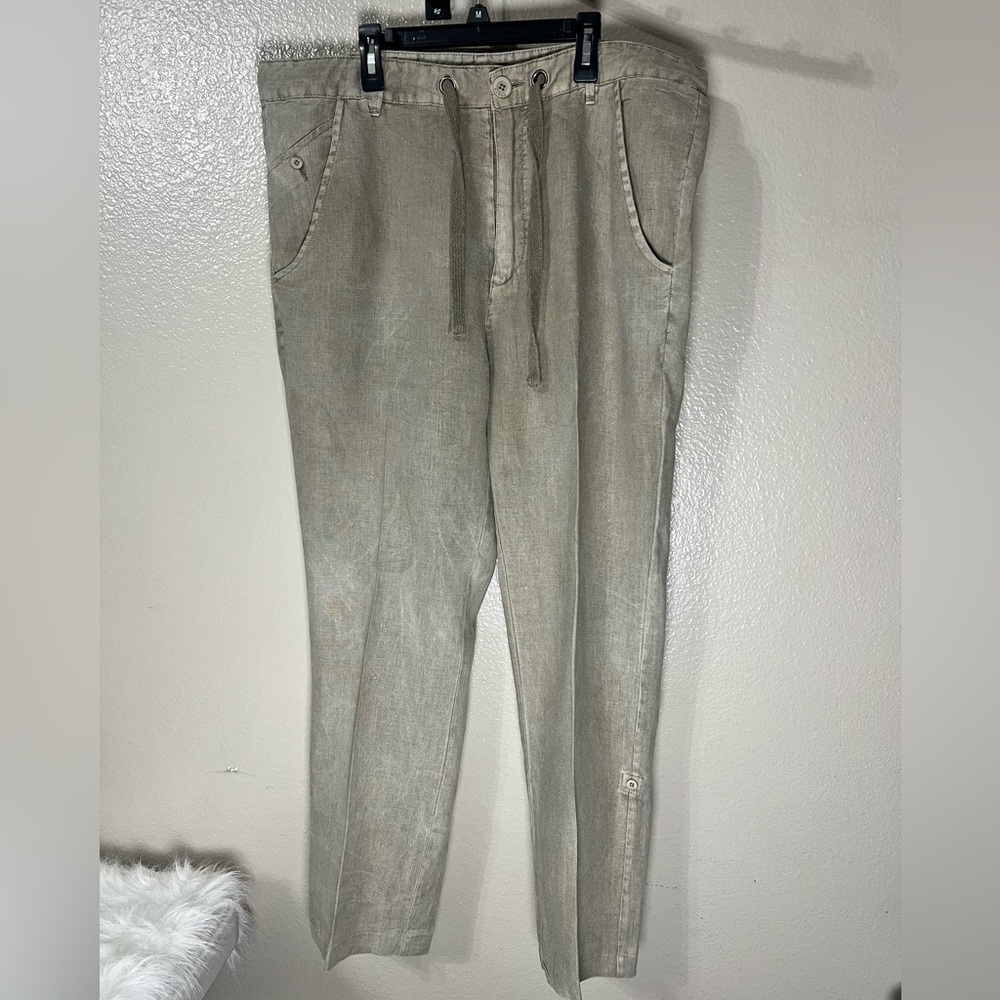 Men’s 100% linen “Rogue” pants Sz-36. Light Kaki color.